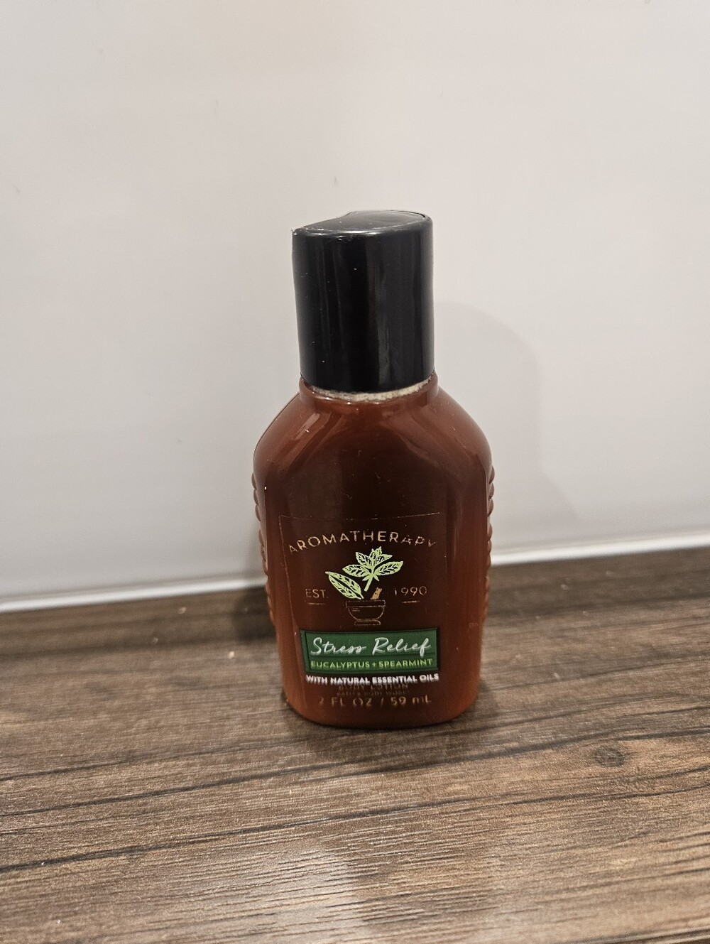 Aromatherapy Stress Relief Eucalyptus + Spearmint Body Oil - Brown Bottle